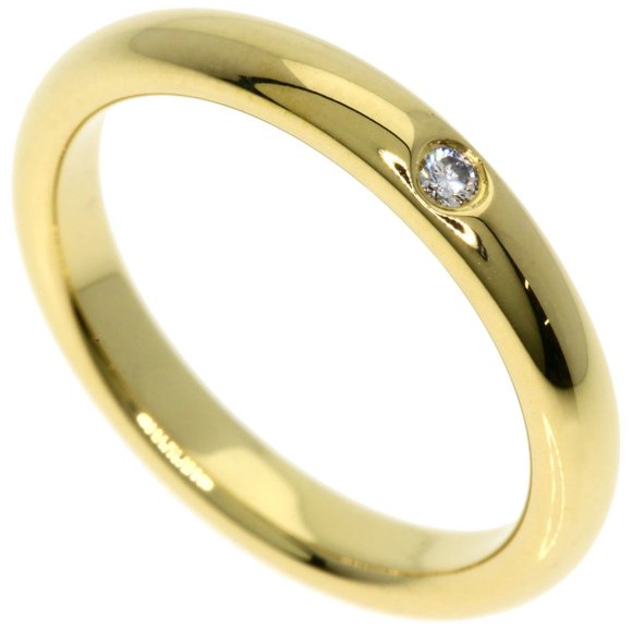 Tiffany & Co. Stacking Band Ring 1P Diamond K18 Yellow Gold Women's TIFFANY - Picture 8 of 8